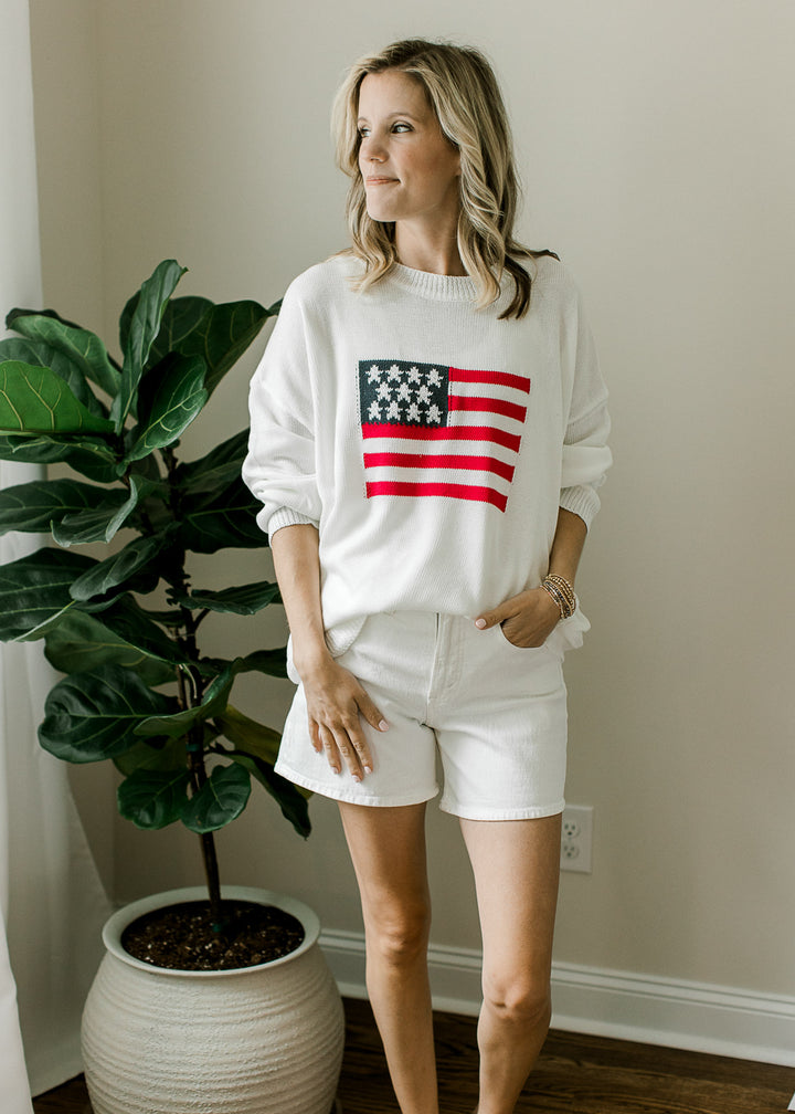 Over Sized USA Flag Sweater