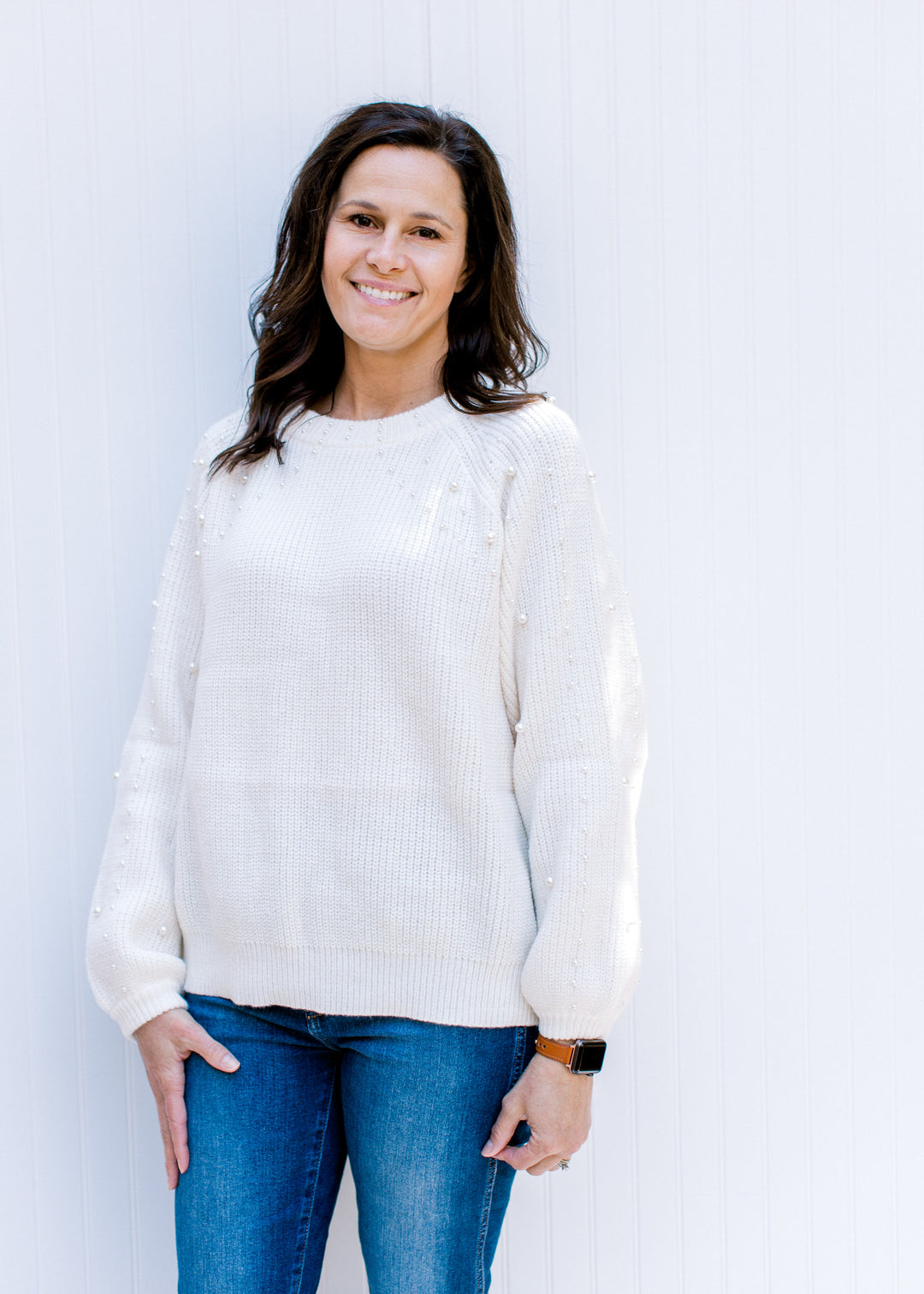 X Pearl Drops Sweater