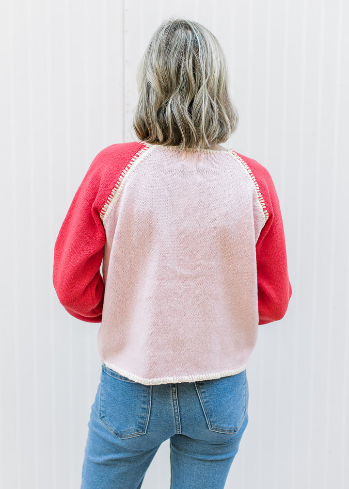 Pink and Orange Button Cardigan