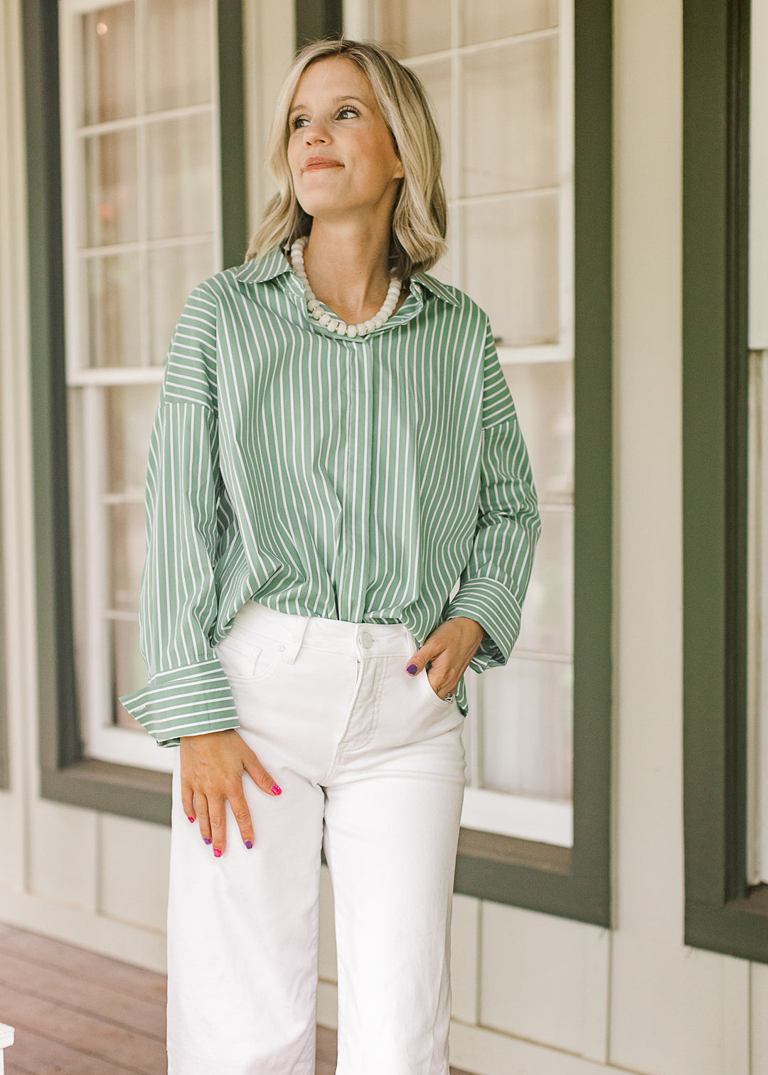 Pistachio Stripe Top