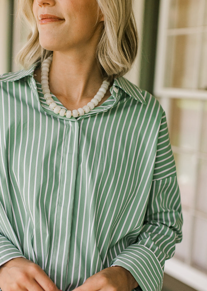 Pistachio Stripe Top