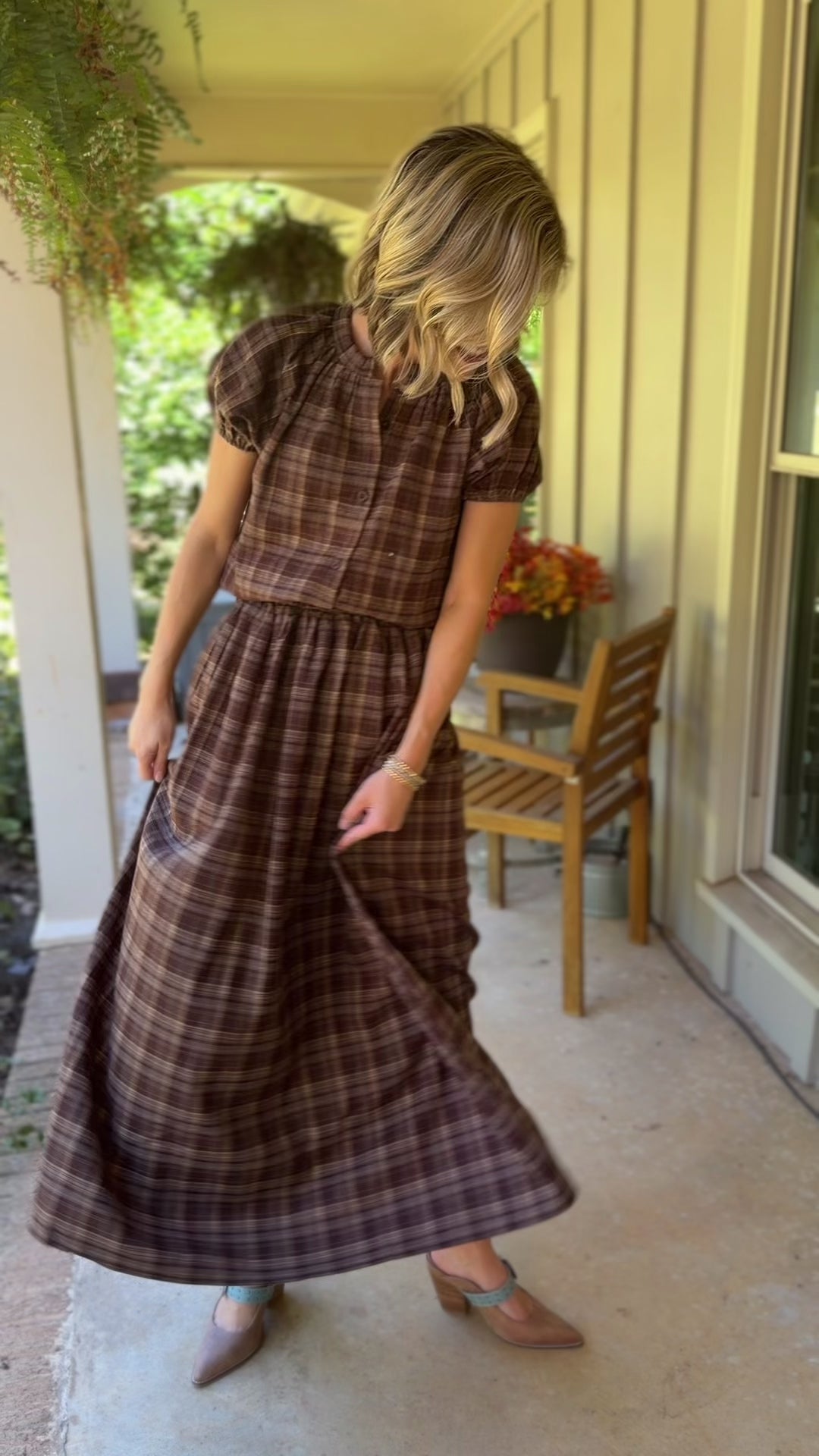 Winter Hearth Plaid Skirt Set