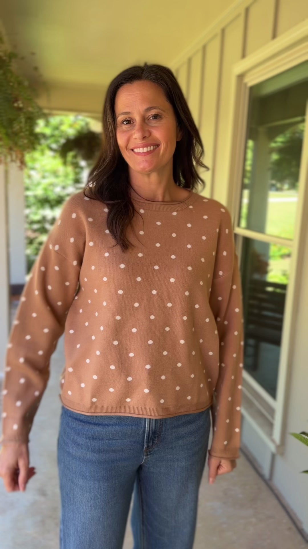 Camel Polka Dot Sweater