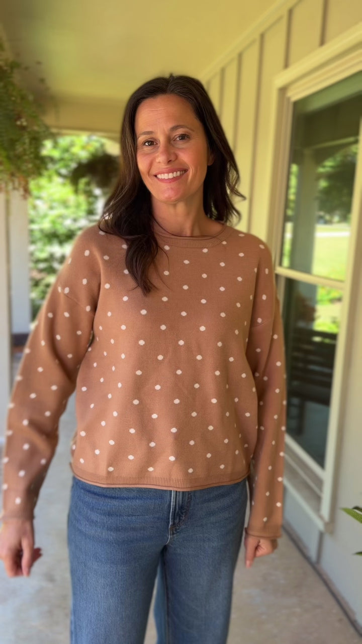 Camel Polka Dot Sweater