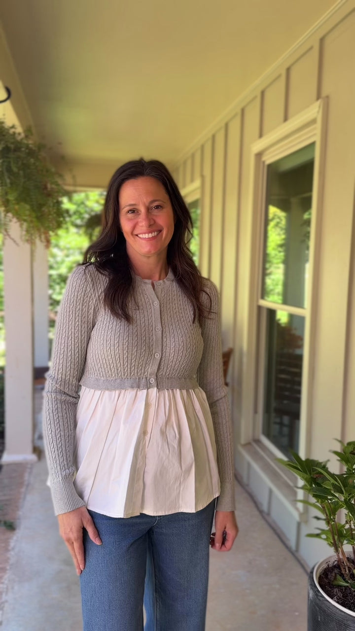 Heather Grey Layered Sweater Top