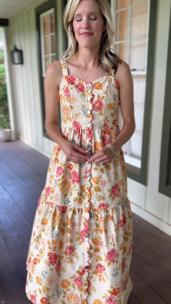 Summertime Romance Scallop Detail Dress