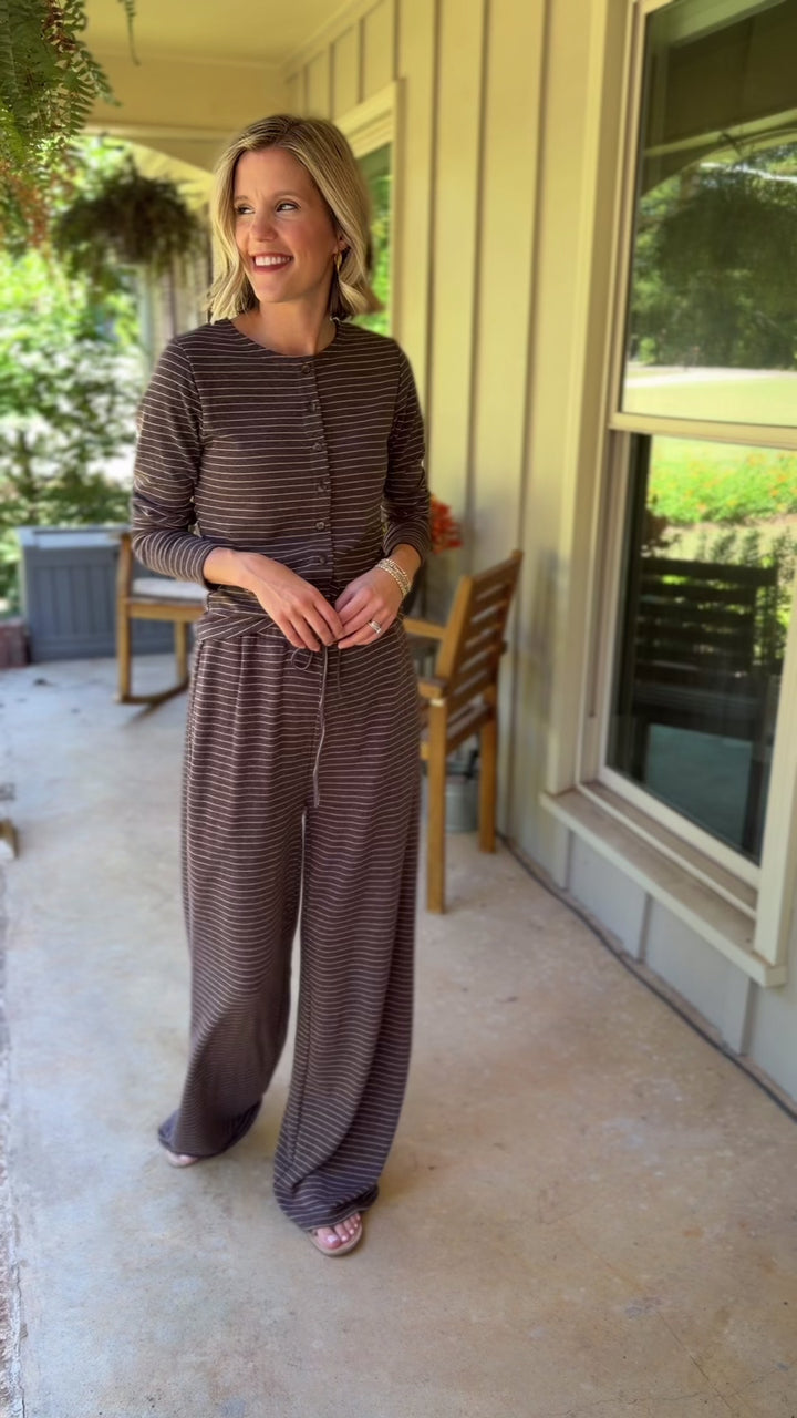 Dark Brown Stripe Set
