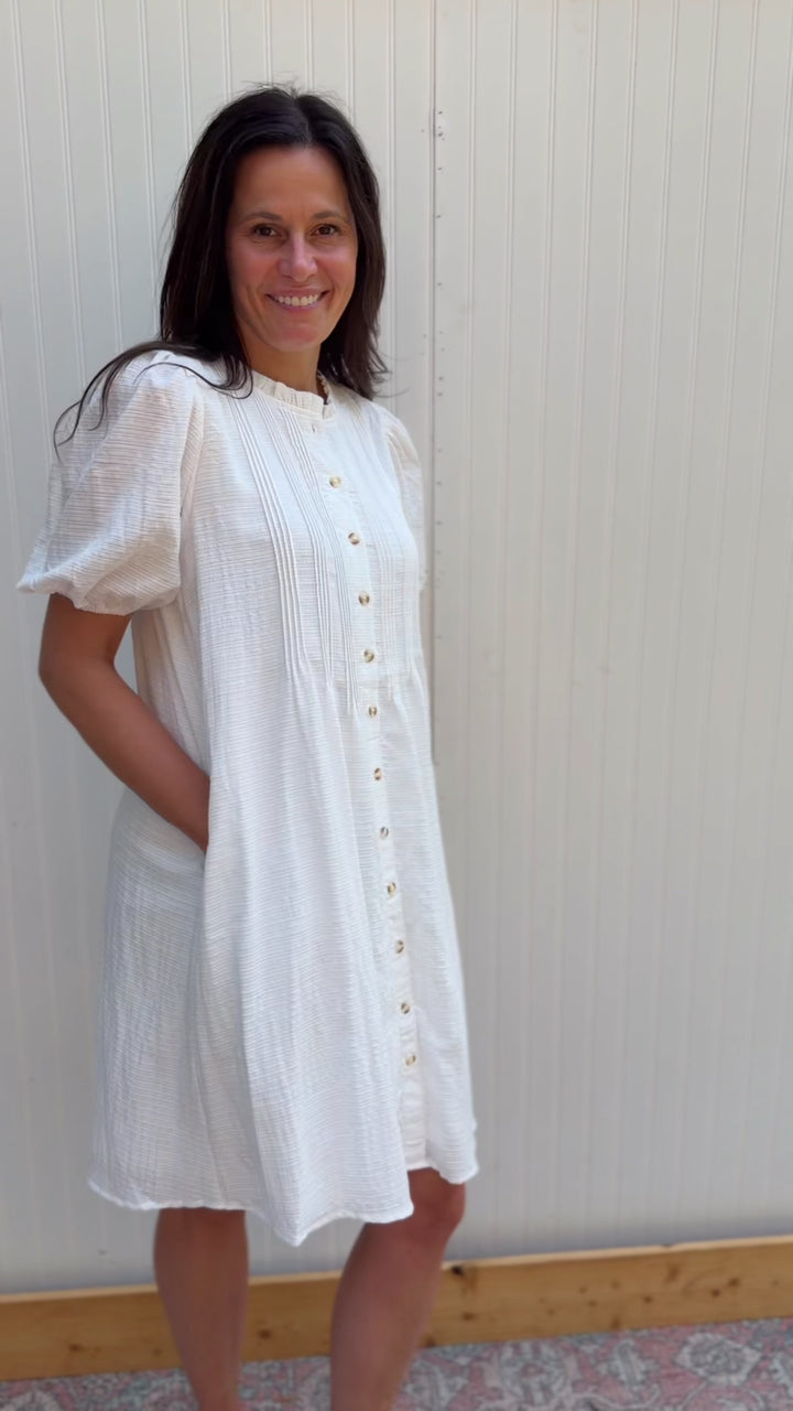 Ivory Pleats Dress