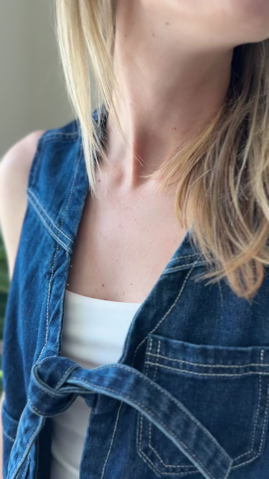 Denim Tie Vest in Inkwell