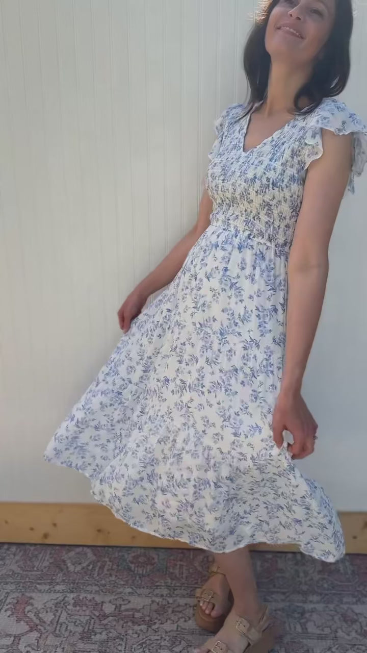 Video of models wearing spring dresses