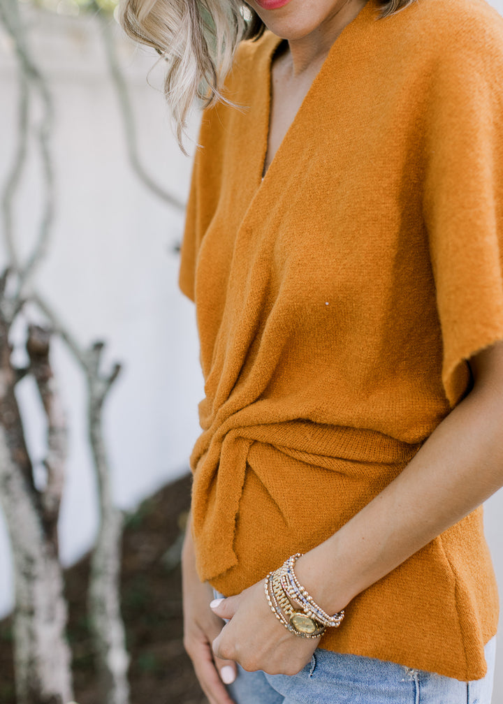 Pumpkin Spice Wrap Sweater
