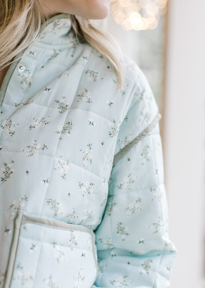 Quilted Floral Puffer Jacket