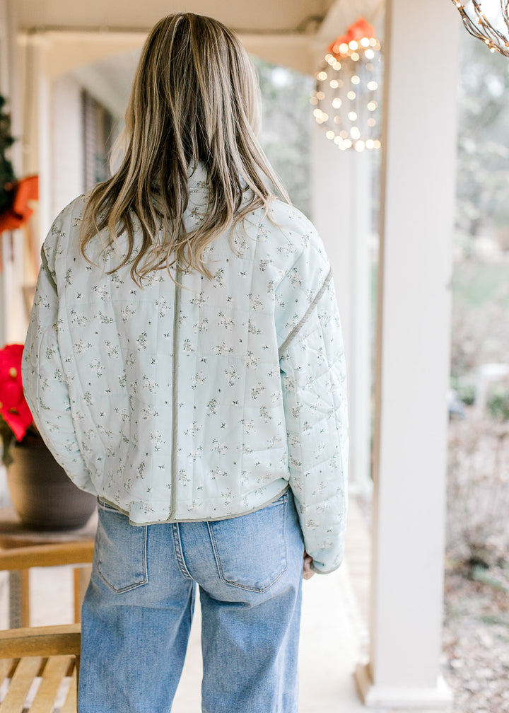 Quilted Floral Puffer Jacket