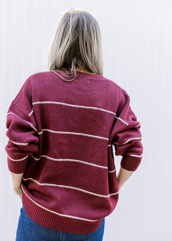 Red Wood Stripe Sweater