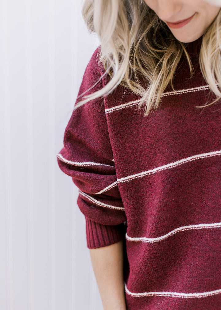 Red Wood Stripe Sweater