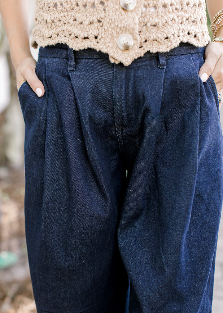 Risen Dark Wash Palazzo Jeans