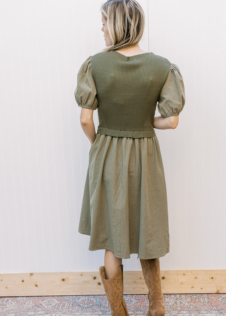 The Rosalie Dress in Dusty Olive