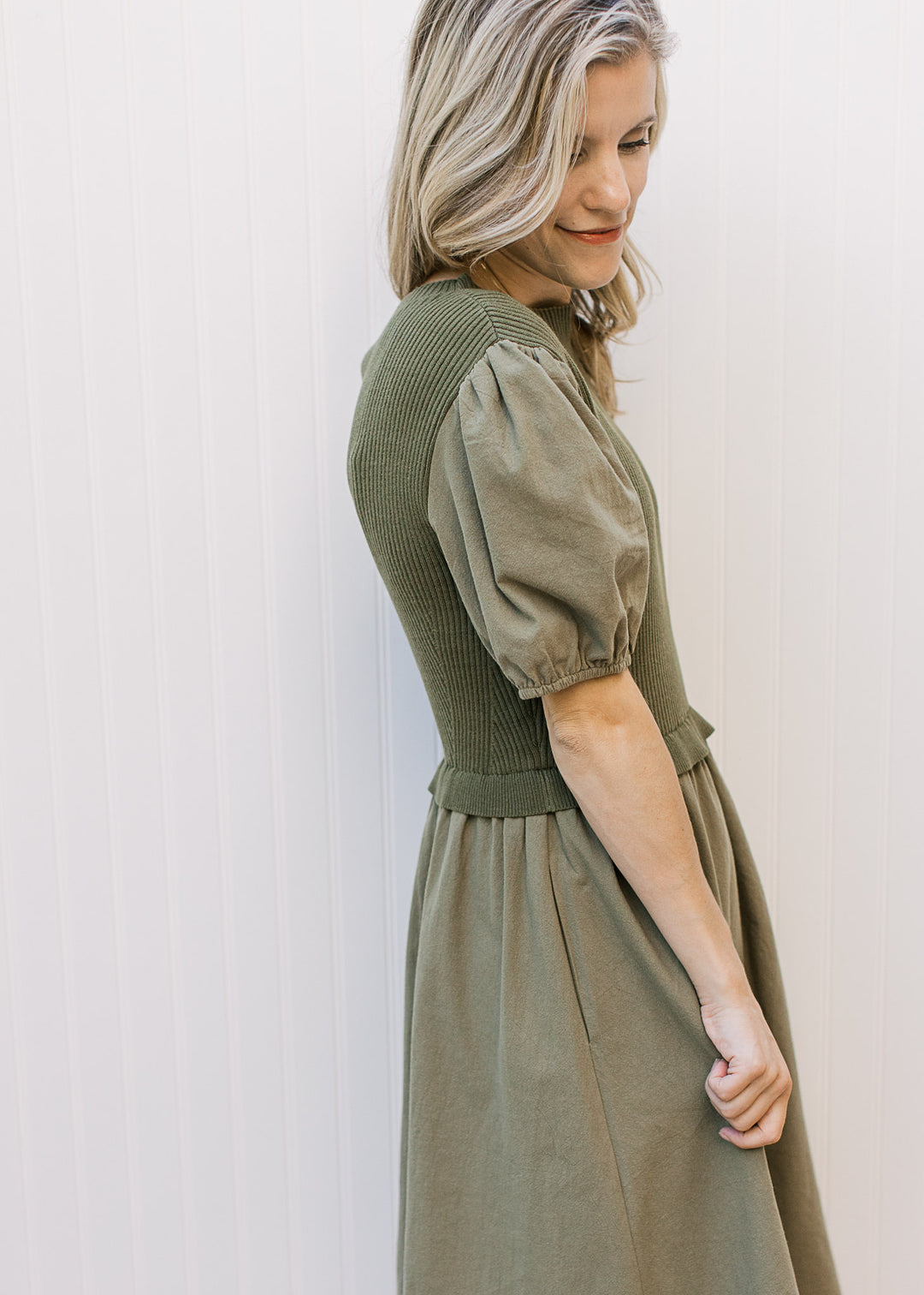 The Rosalie Dress in Dusty Olive