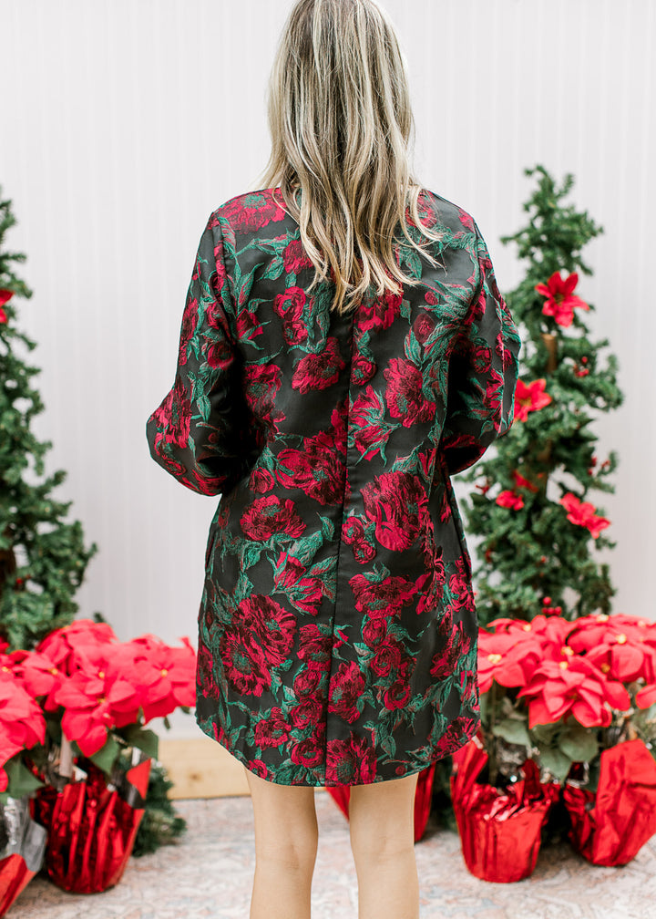 Roses are Red Brocade Dress