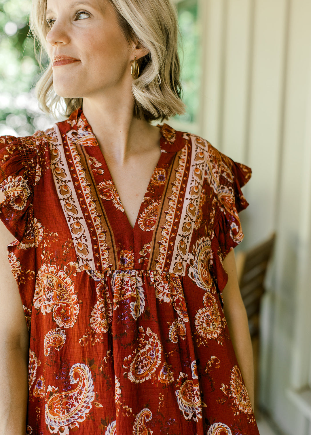 Rust Floral Fall Dress