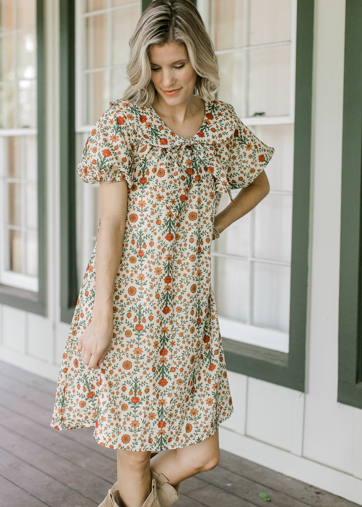 Sable in Retro Marigold Dress