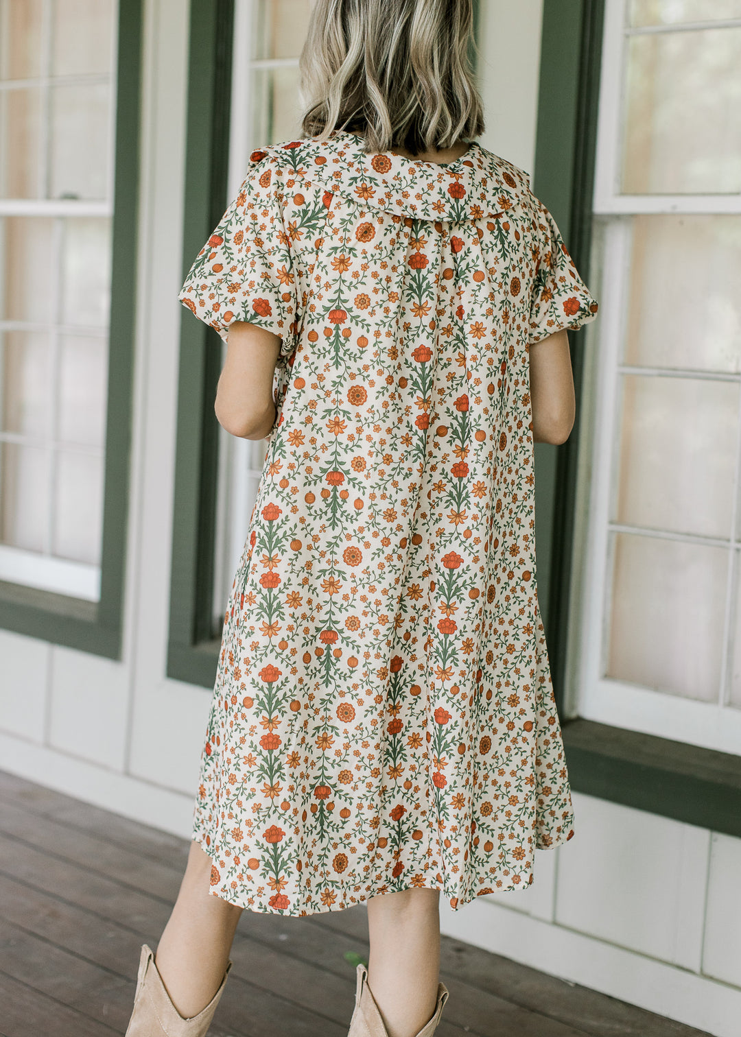 Sable in Retro Marigold Dress