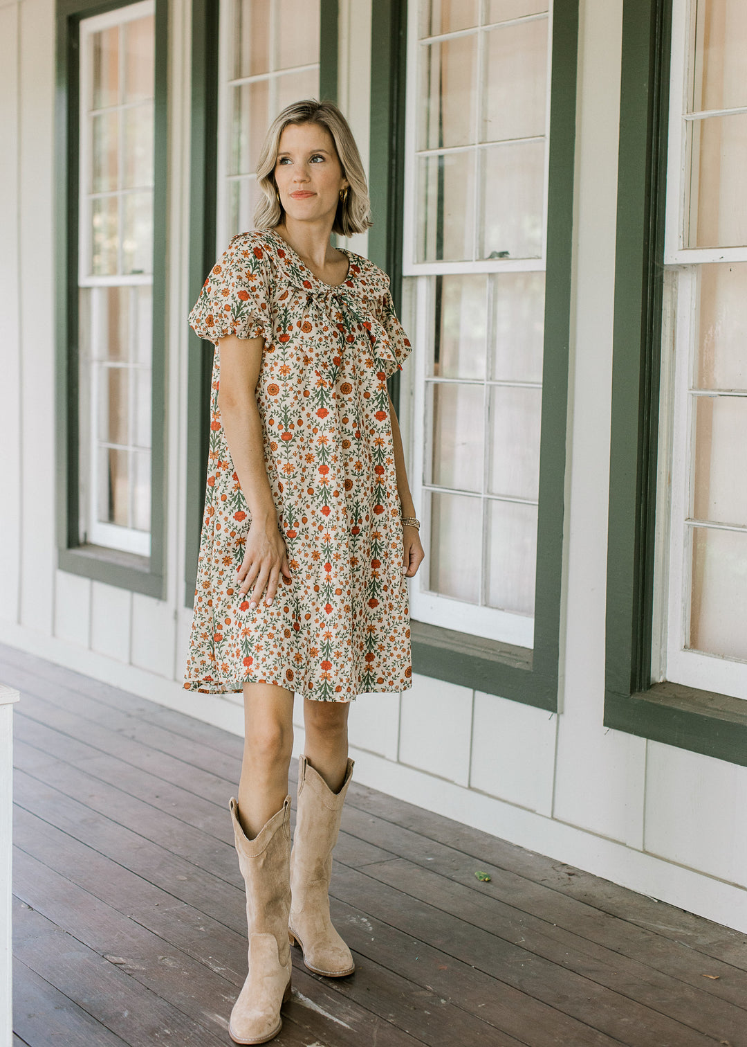 Sable in Retro Marigold Dress