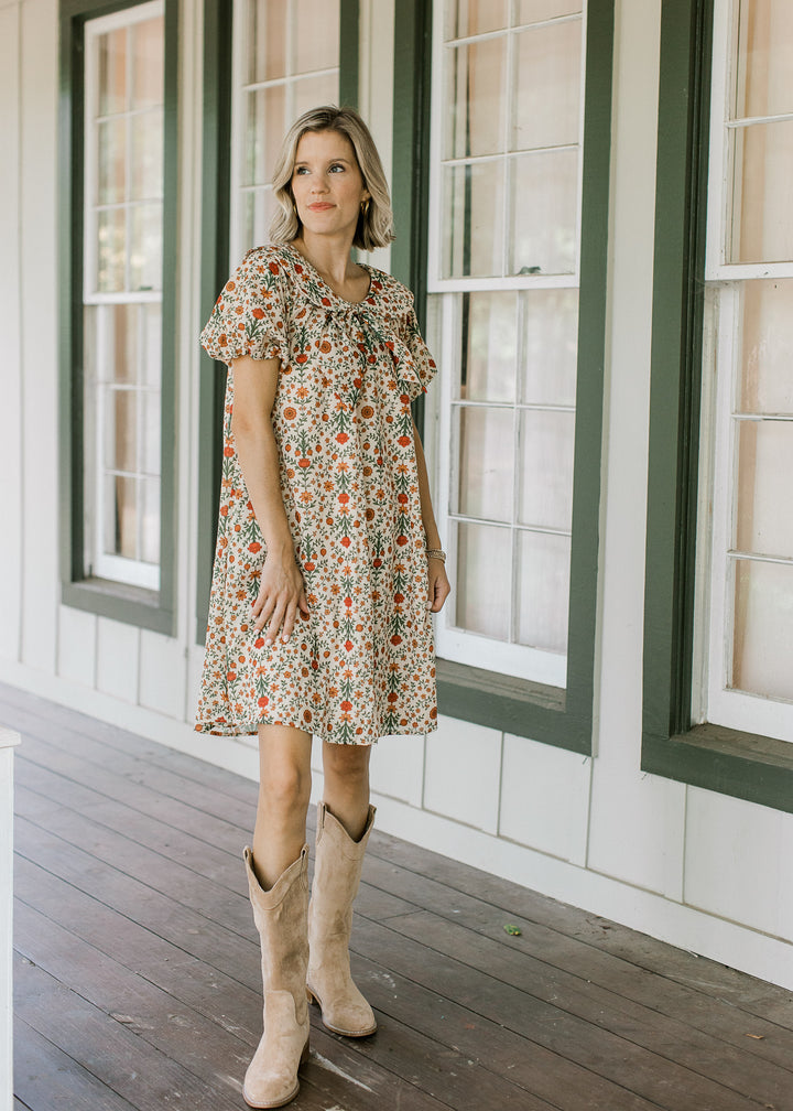 Sable in Retro Marigold Dress