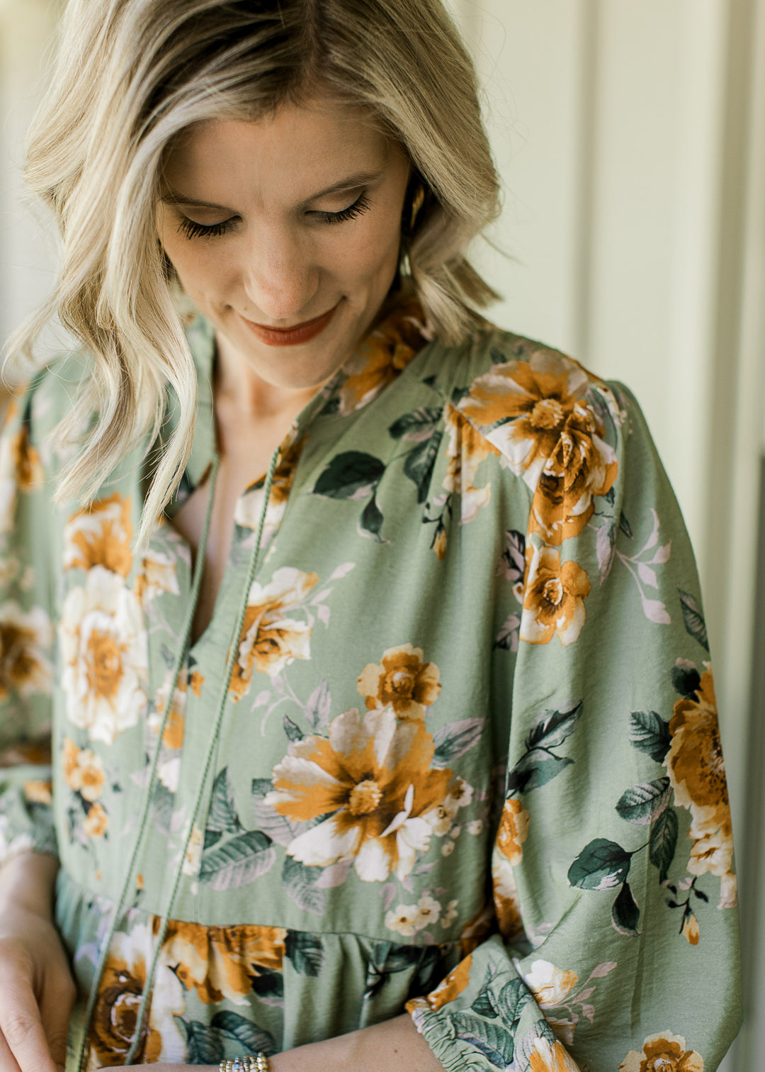 Sage Floral Dress