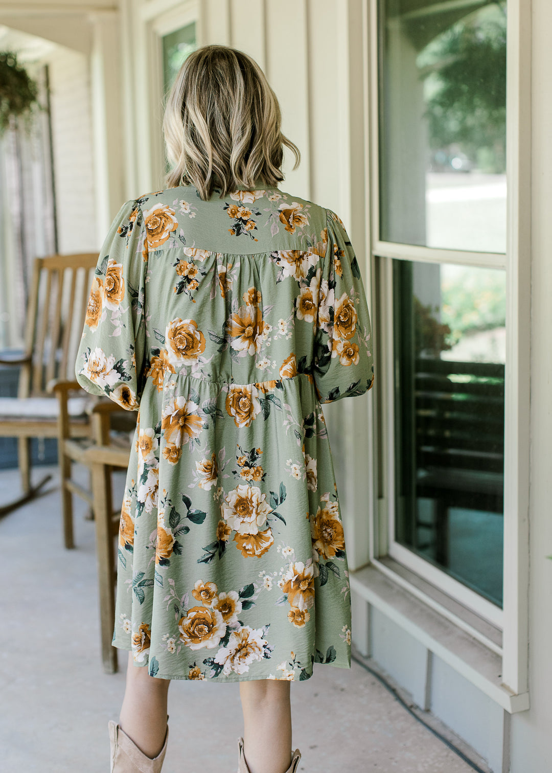 Sage Floral Dress