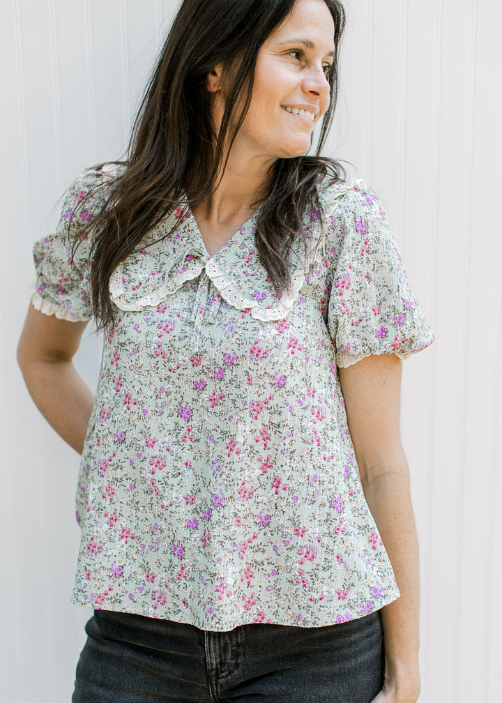 Sage Microfloral top