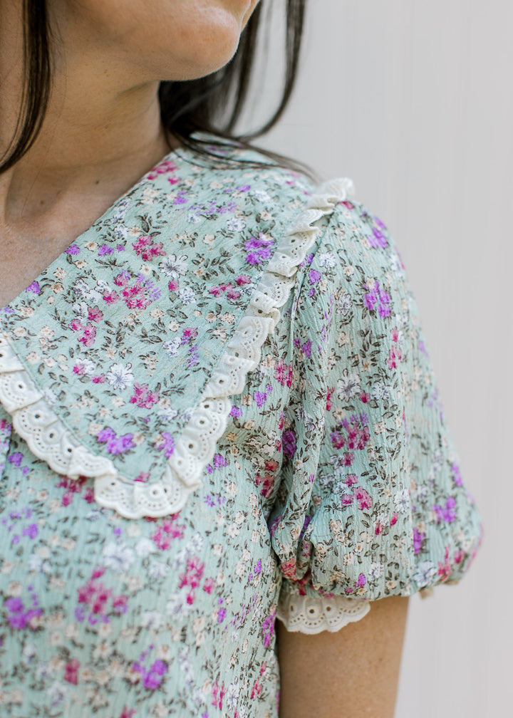 Sage Microfloral top