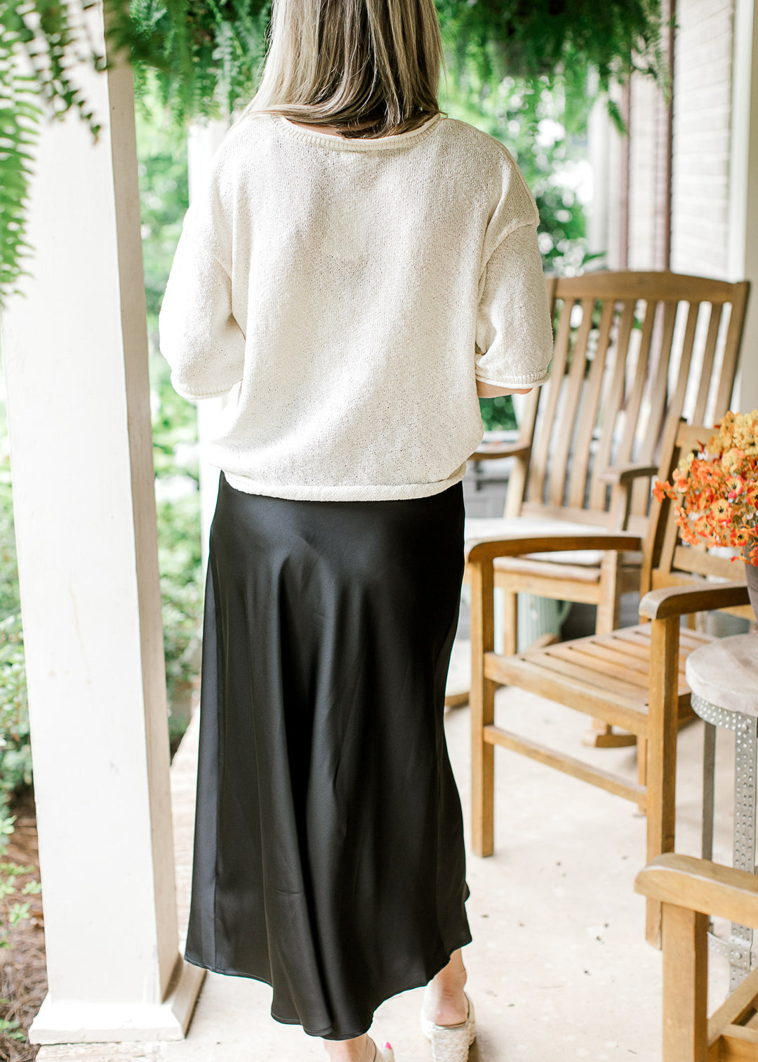 Simplicity Skirt in Black Satin