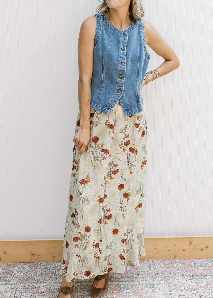 Slit Front Maxi Skirt