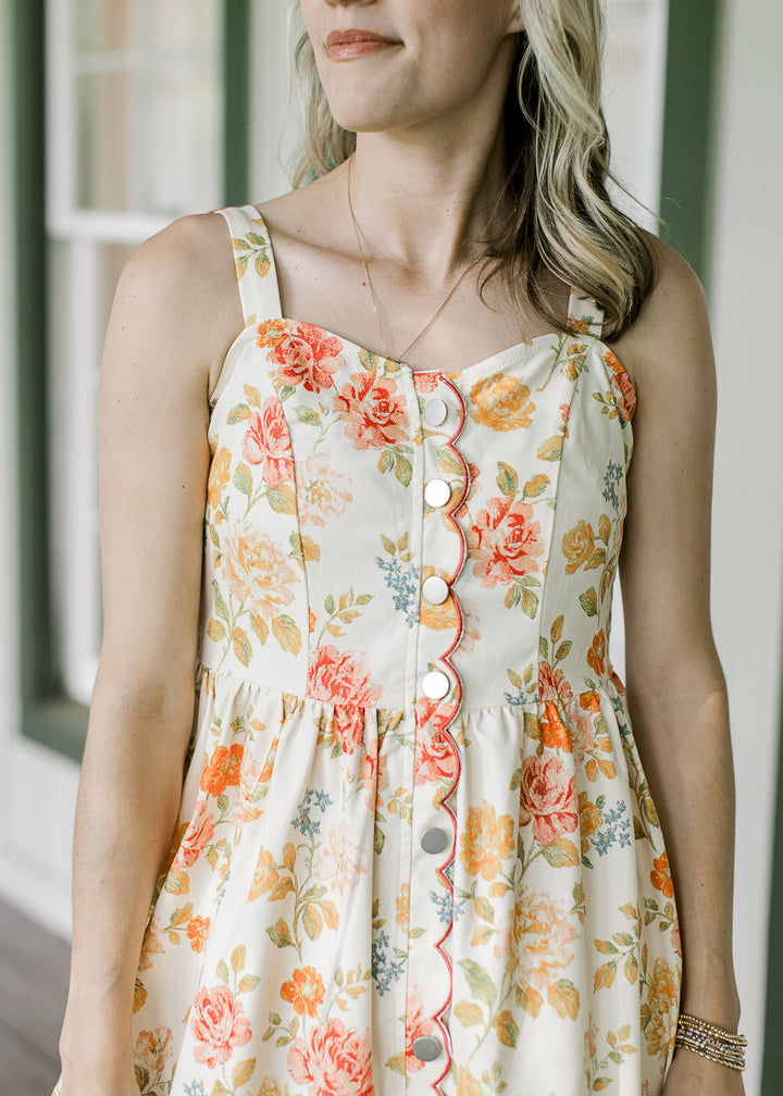 Summertime Romance Scallop Detail Dress