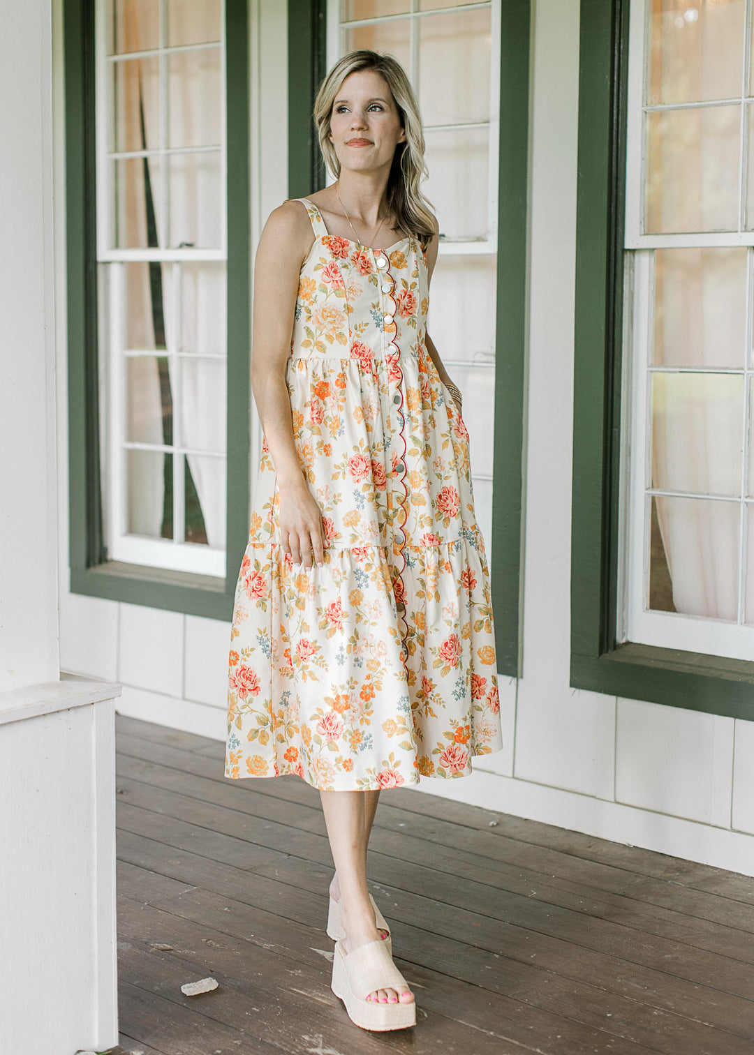 Summertime Romance Scallop Detail Dress