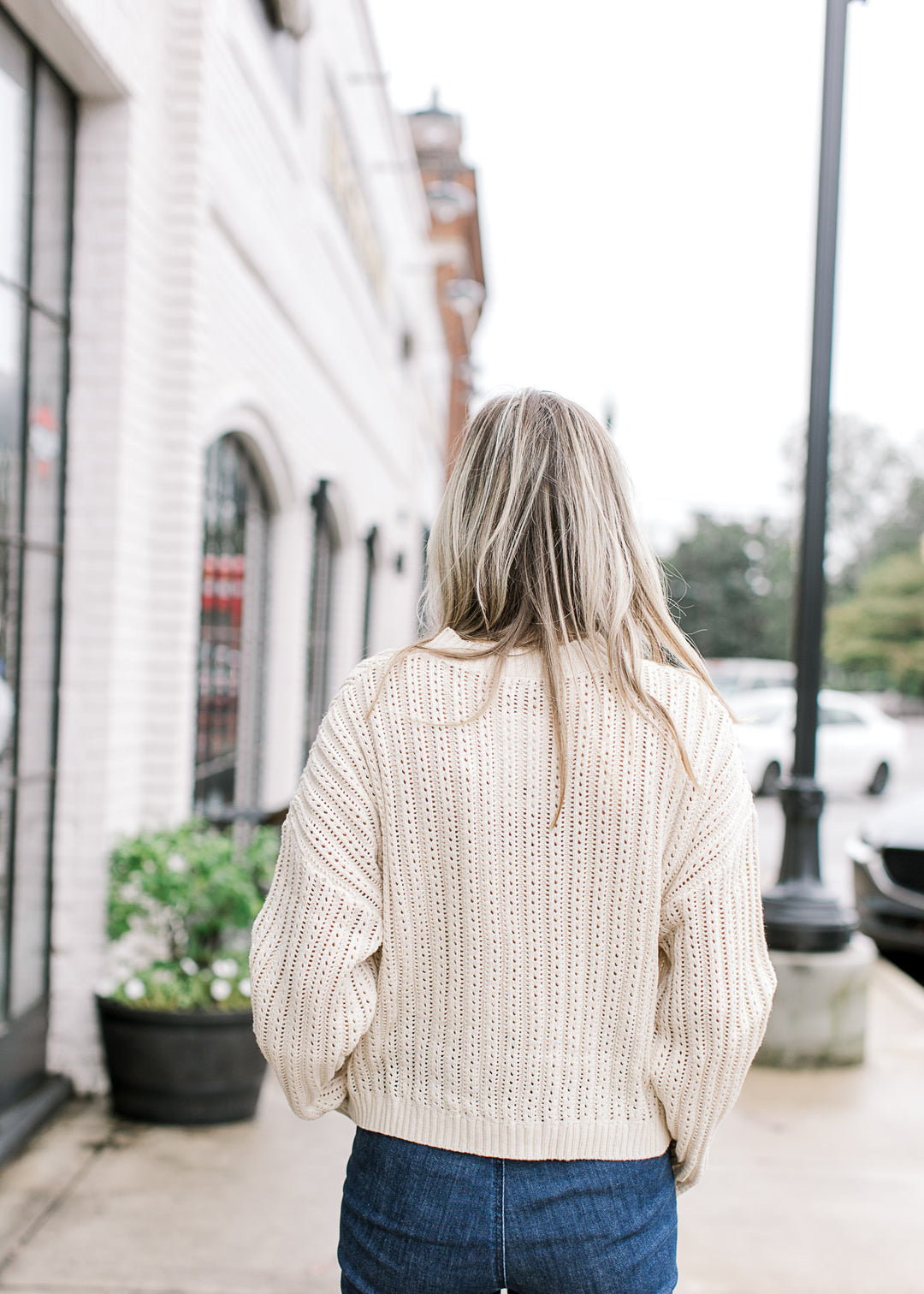 Taupe Crochet Cardigan