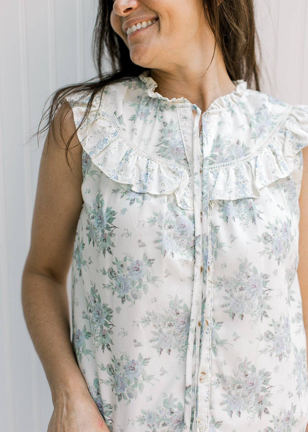 Tenley Blue Floral Blouse