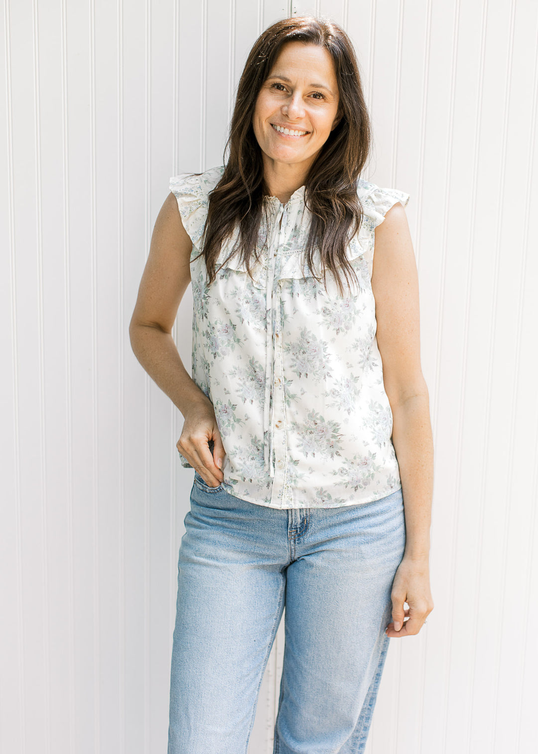 Tenley Blue Floral Blouse