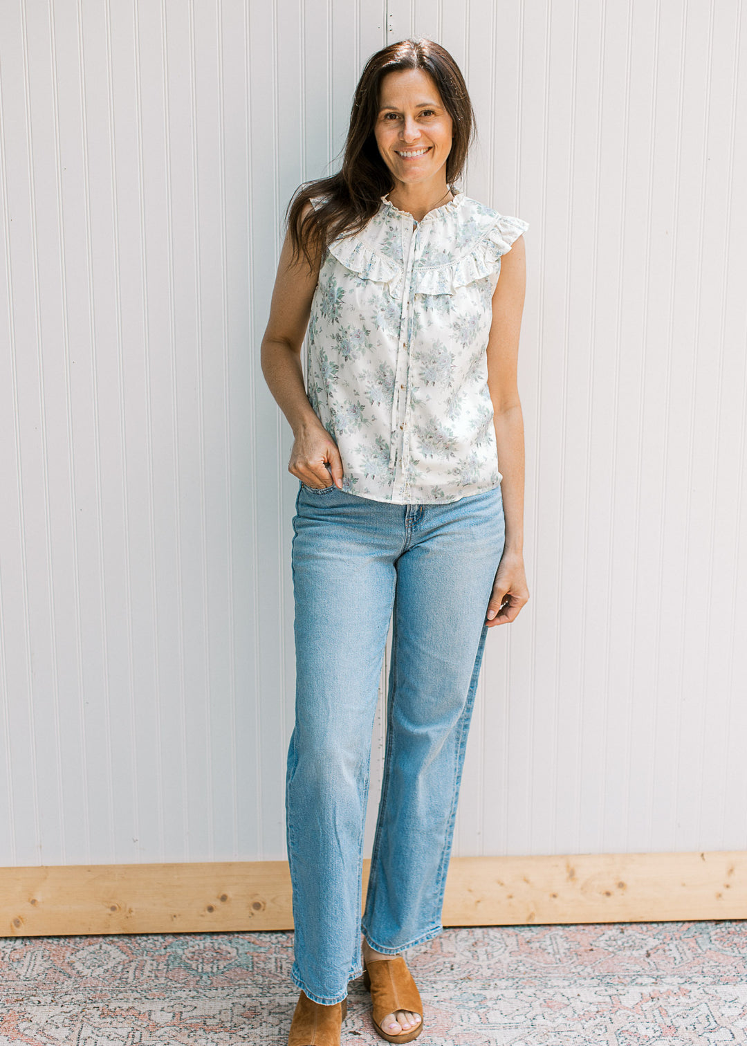 Tenley Blue Floral Blouse