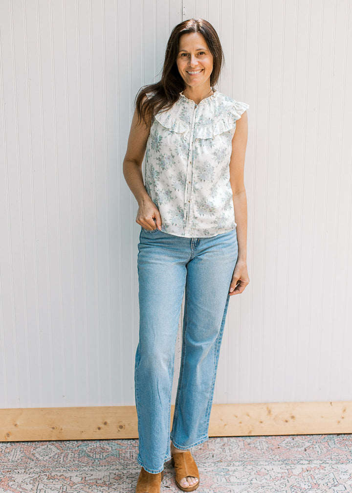 Tenley Blue Floral Blouse