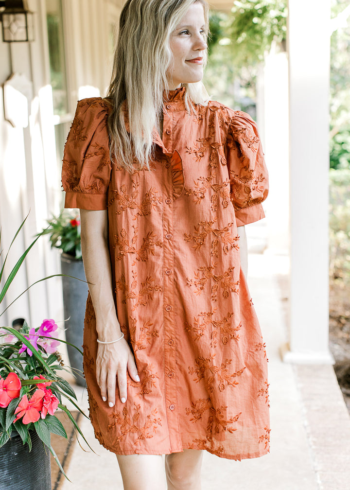 Textured Rust Dress