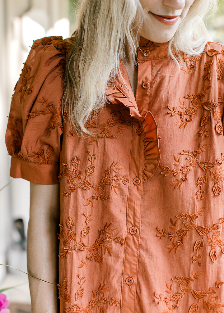 Textured Rust Dress