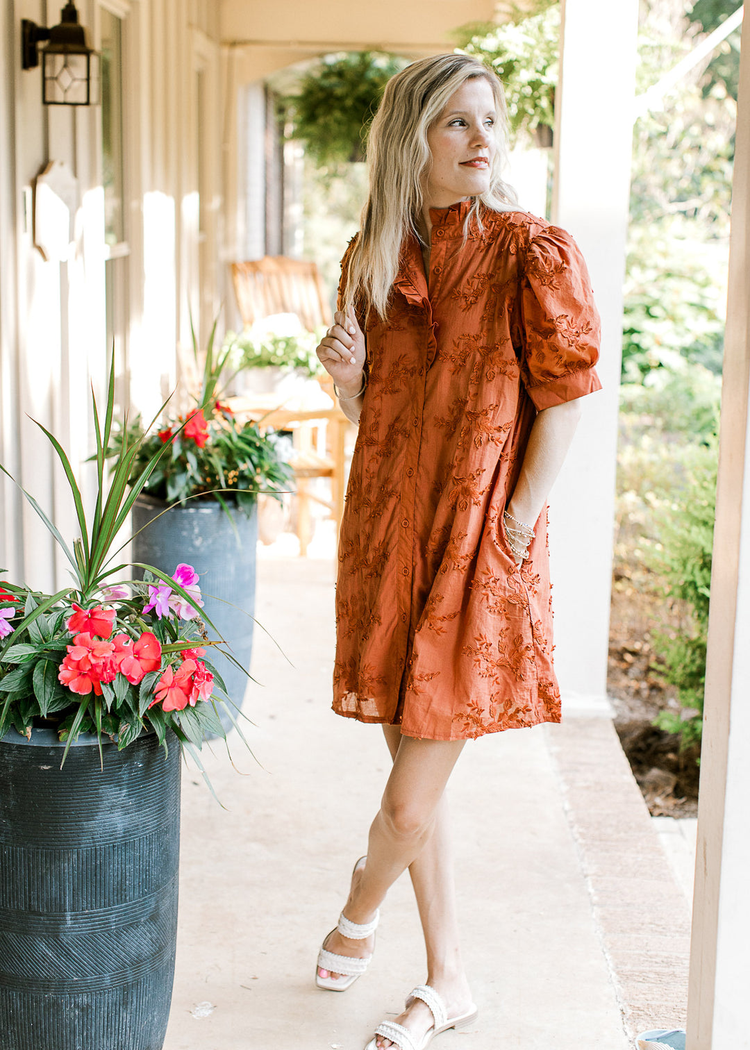 Textured Rust Dress