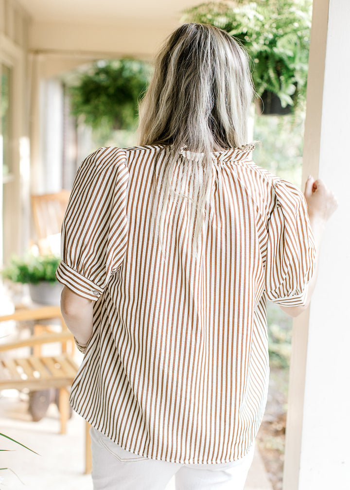 Timeless Stripe and Ruffle Top