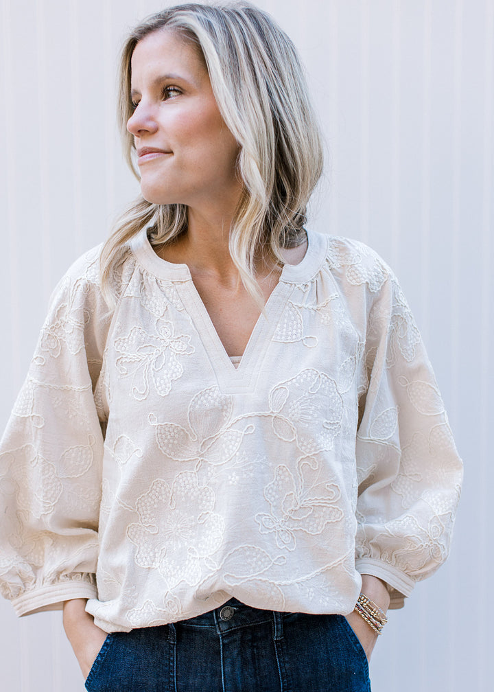 Tone in Tone Ivory Top