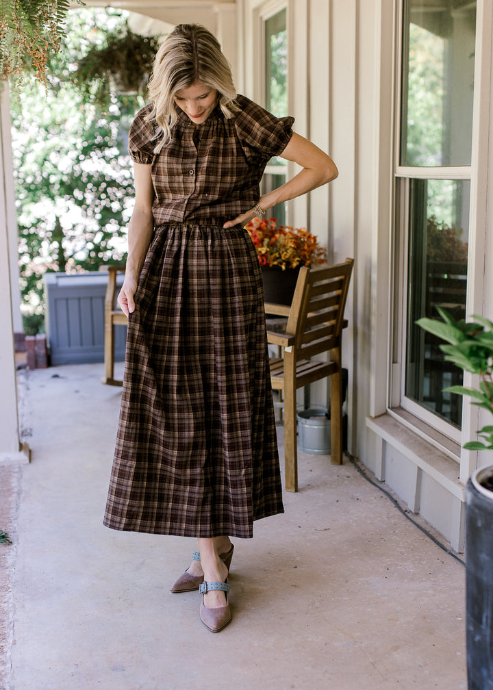 Winter Hearth Plaid Skirt Set