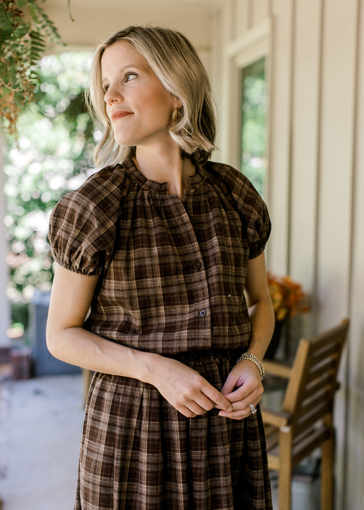 Winter Hearth Plaid Skirt Set