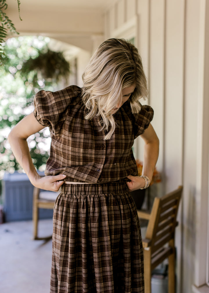 Winter Hearth Plaid Skirt Set