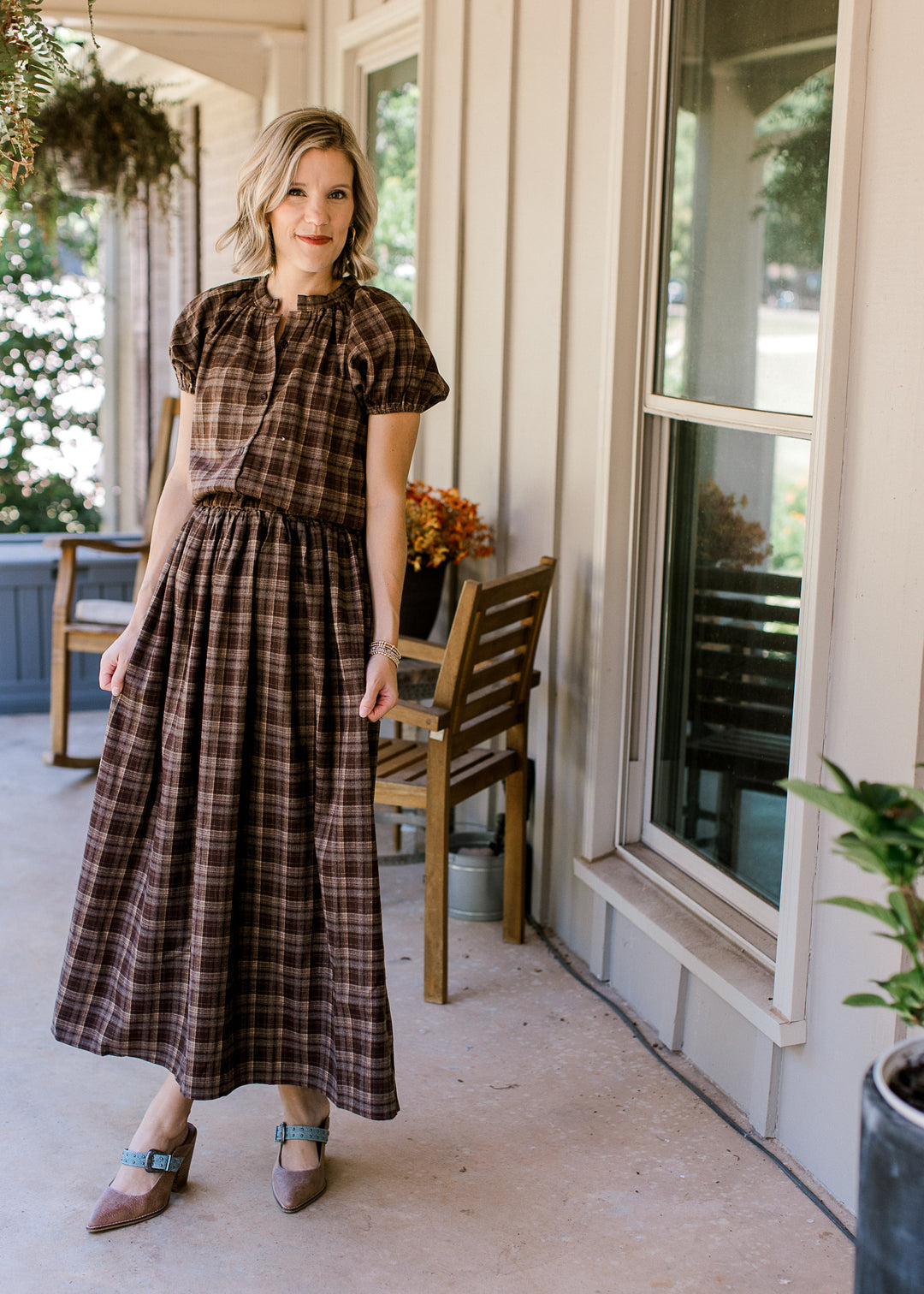 Winter Hearth Plaid Skirt Set